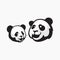 Two portrait panda father and cub vector illustration