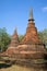 Two prangs on the ruins of the ancient Buddhist temple Wat Phra That. Kamphaeng Phet, Thailand