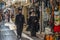 Two priests walking in the Flea Market in Athens, Greece