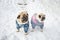 Two pugs in clothing