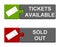 Two Puzzle Buttons green and red: Tickets Available and Sold Out