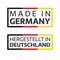 Two quality marks Made in Germany, colored vector symbol with German tricolor