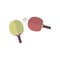 Two rackets in flat style for playing ping pong table tennis. Different tennis equipment. Vector illustration