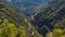 Two rads in mountain in National Park of Tzoumerka, Greece Epirus region. Mountain