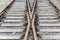 Two rail tracks