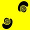 two raised eye brows an abstract minimal design in yellow and black coloured