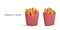 Two realistic French fries on white background. Vector illustration