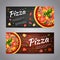 Two Realistic pizza vector flyer banners