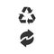 Two Recycle black icons. Recycle vector icons