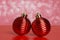 Two red antique christmas ornaments