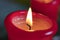 Two red burning candels