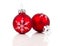 Two red christmas decoration balls