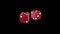 Two red dice. Animation