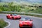 Two red Ferrari 430 Scuderia spider take part to the 1000 Miglia Ferrari Tribute