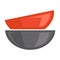 Two red and grey bowls on white vector poster