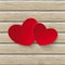 Two Red Hearts Wood