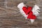 Two Red hearts on wooden background