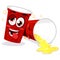 Two Red Plastic Beer Pong Cup Feeling Drunk Mascot