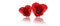 Two red rose hearts for Valentine`s Day