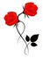 Two red roses, element of design.