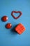 Two red stones and heart decorative
