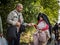 Two refugees, father and daughter, exchanging food on Croatia Serbia border, between the cities of Bapska & Berkasovo