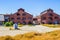 Two Retro Brick Buildings At Railroad Maintenance Yard