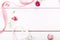 Two ribbon magic hearts on wooden backround, Valentine day concept
