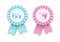 Two ribbon rosettes for newborn baby