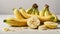 Two ripe bananas on a white, isolated.