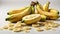 Two ripe bananas on a white, isolated.