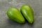 Two ripe exotic avocado vegetable