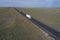 Two road trains on the Elista-Derbent highway. Kalmykia