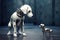 Two robotic dogs. The concept of artificial intelligence. Generative AI