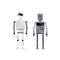 Two robots- modern shiny white, retro metal grey