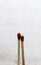 Two Romantic Matchsticks In Love Sitting. Love And Romance Concept. Matchstick art photography used matchsticks.