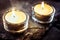 Two Romantic Tealights On Slate