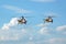 Two Rooivalk attack helicopters flying