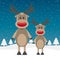 Two rudolph reindeer red nose