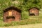 Two rural chalet on the country over Zermatt in the Swiss alps