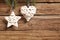 Two rustic straw Christmas ornaments