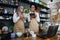 Two saleswomen using digital tablet for receiving goods