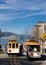 Two San Francisco cablecars with Alcatraz in the background