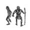 Two savages, Neanderthal men with spears. Graphic hand sketch. Vector