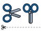 Two scissor icons, one open and one closed