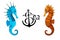 Two seahorses and a calligraphic inscription with anchor