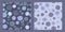 Two seamless patterns with wild blueberries