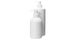 Two several size matte opaque white plastic bottle with dispenser for portion use of liquid soap.