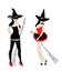 Two sexy young witches. Halloween images