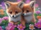 Two sibling fox cubs searching for their mom
